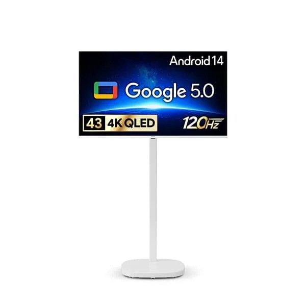 더함 CHIQ 스마트 구글 5.0 OS 안드로이드 14 FHD TV 43인치 (화이트) + 이동형스탠드